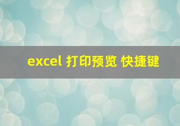 excel 打印预览 快捷键